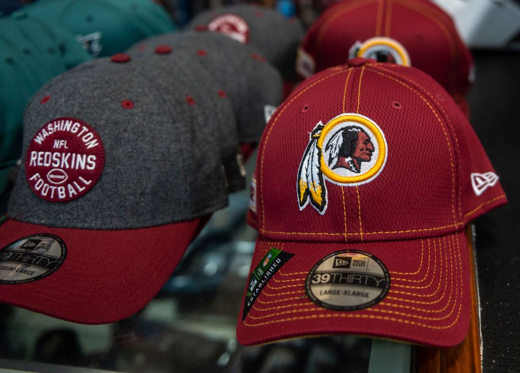 Washington Redskins hats.