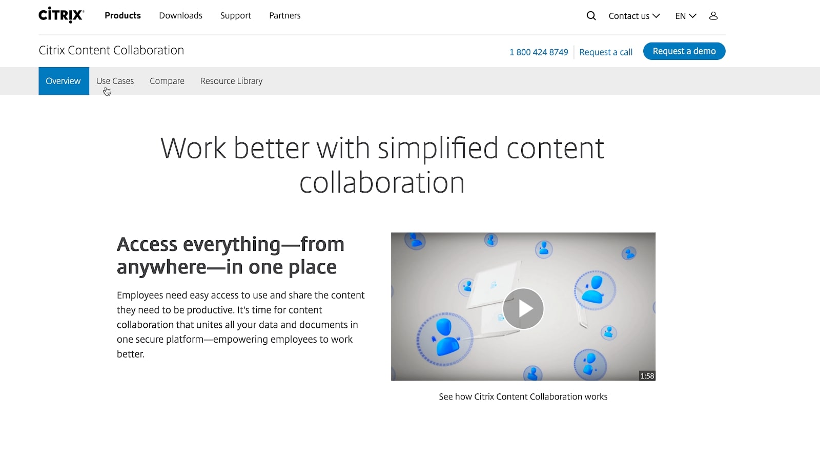 Citrix's homepage