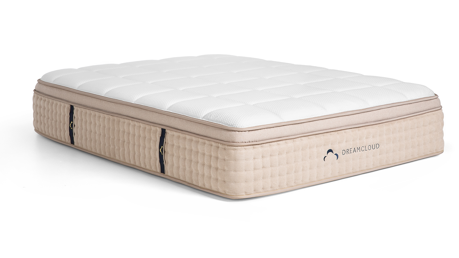 DreamCloud Luxury Hybrid mattress review: The DreamCloud shown from the side so you can see its handles