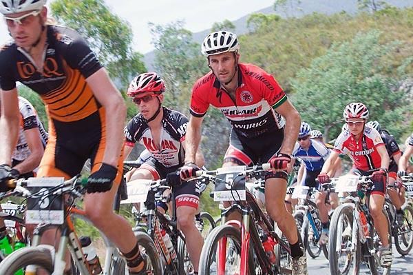 Sid Taberlay on McConnell's wheel at the start of the Montezuma stage.