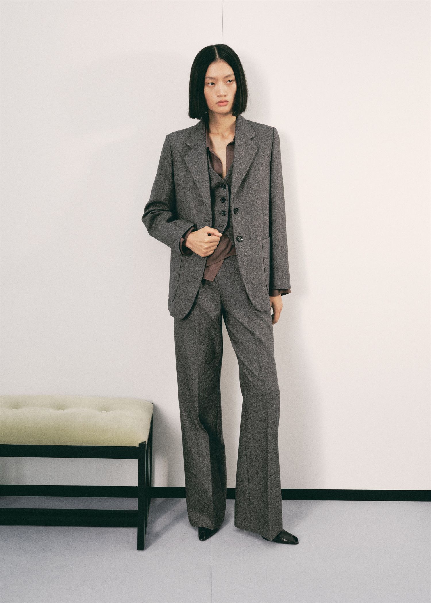 Speckled Wool Suit Jacket - Women | Mango Usa