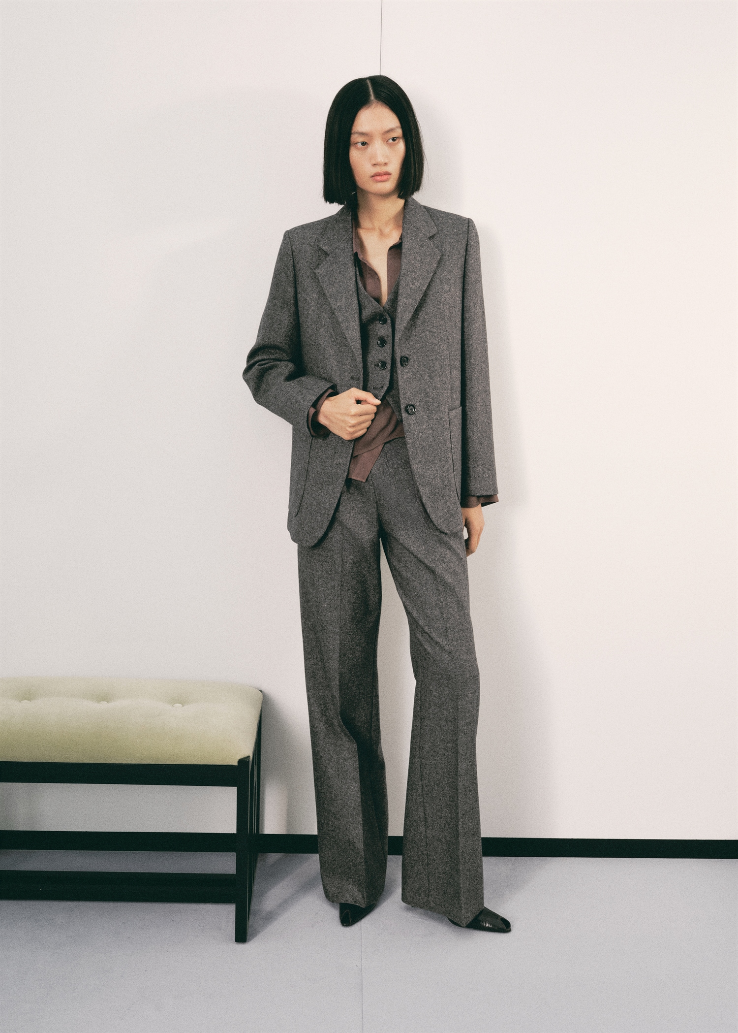 Speckled Wool Suit Jacket - Women | Mango Usa
