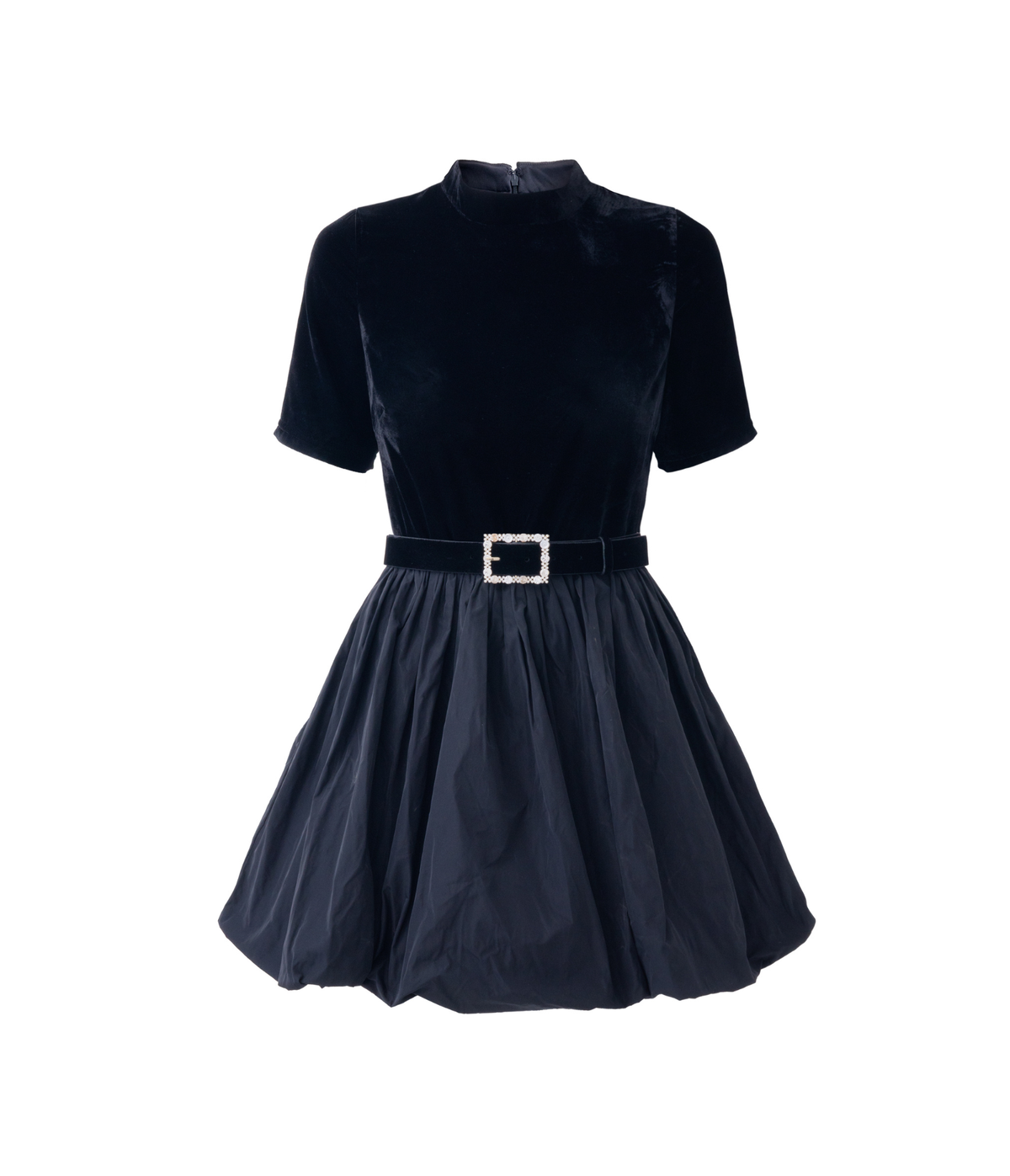 Velvet Belted Mini Dress