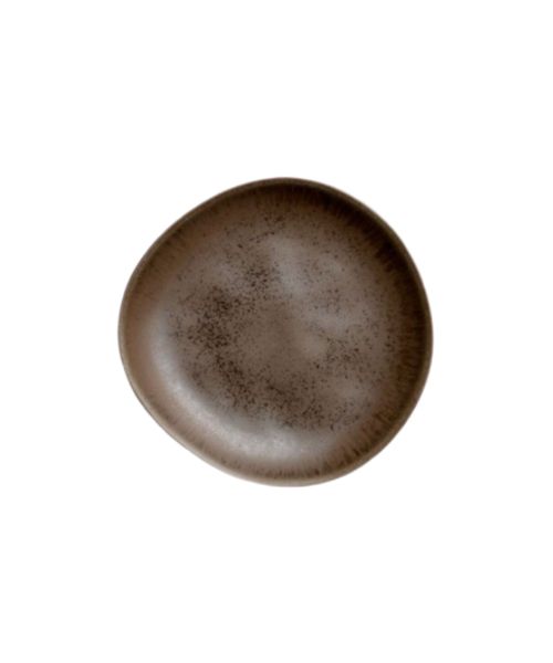 Grove Espresso Brown Stoneware Appetizer Plate