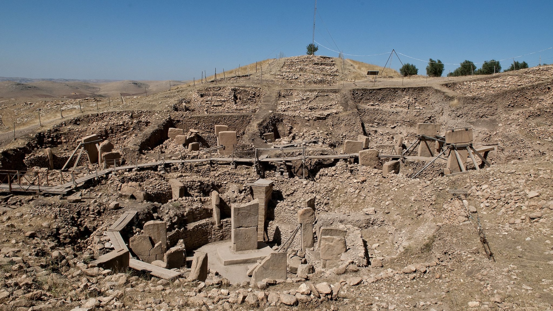 An aerial view of the Gobekli Tepe ruins