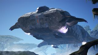  Clans concept art showing a drop ship taking off