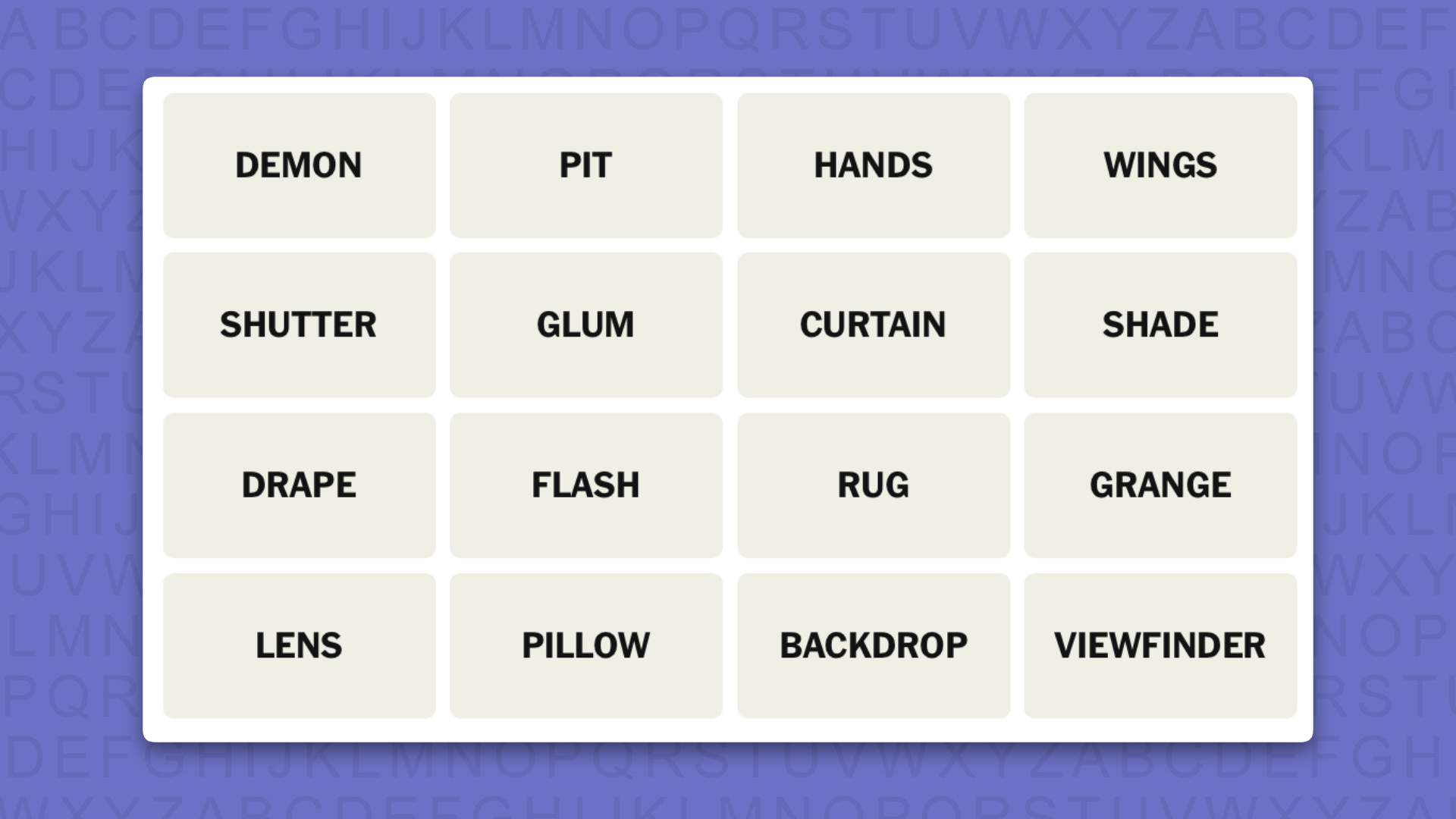 NYT Connections hints for game 1237 on a purple background
