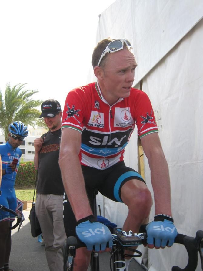 Chris Froome (Team Sky) cools down after his winning ride on stage 5