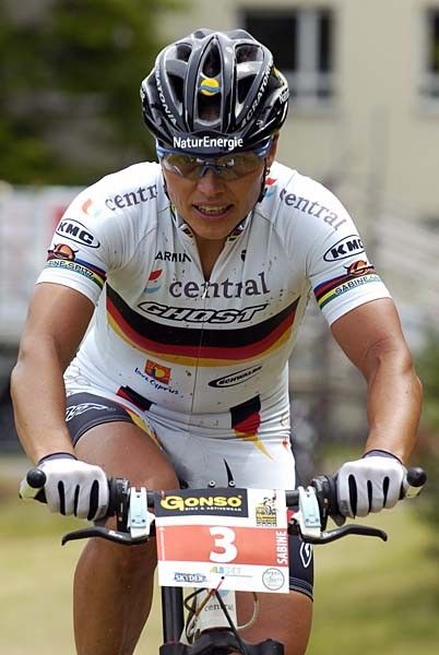 Sabine Spitz in Albstadt on her way to a win