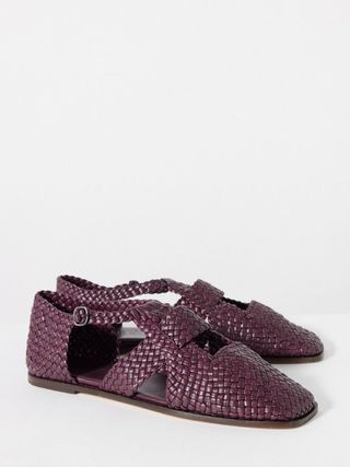 Serra Braided-Leather Flat Sandals