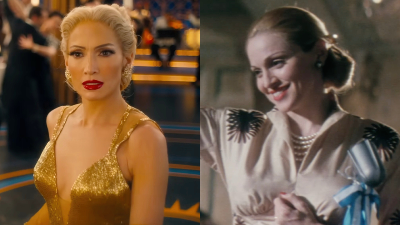 Jennifer Lopez and Madonna in a side-by-side photo.