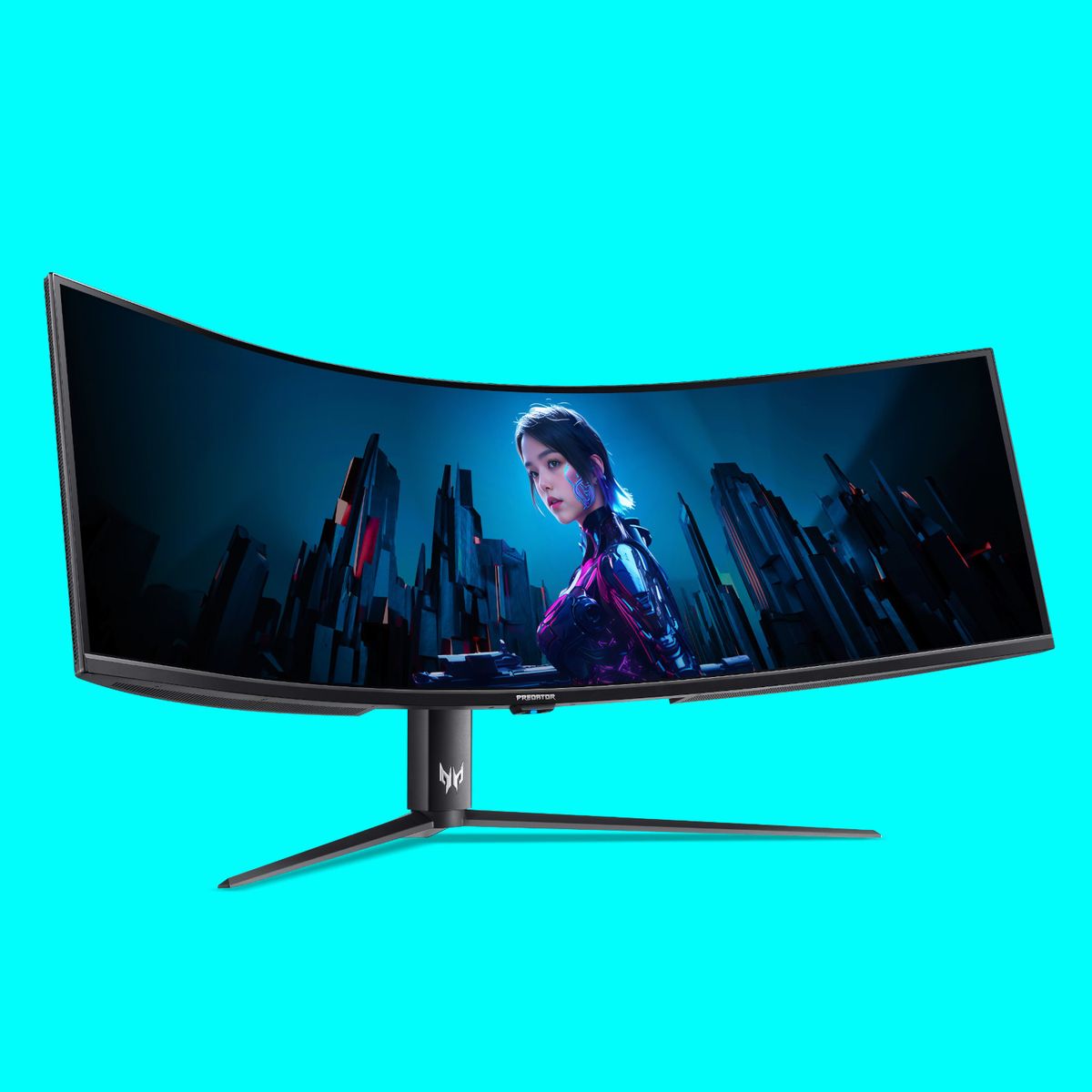 An image of an Acer Predator Z57 gaming monitor against a light blue background