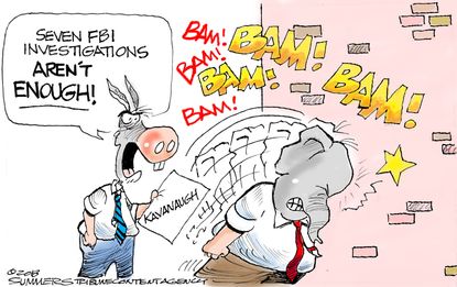 Political cartoon U.S. GOP Democrats FBI investigation Brett Kavanaugh