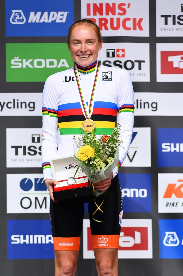 Rozemarijn Ammerlaan (Netherlands) is the junior women's time trial world champion.