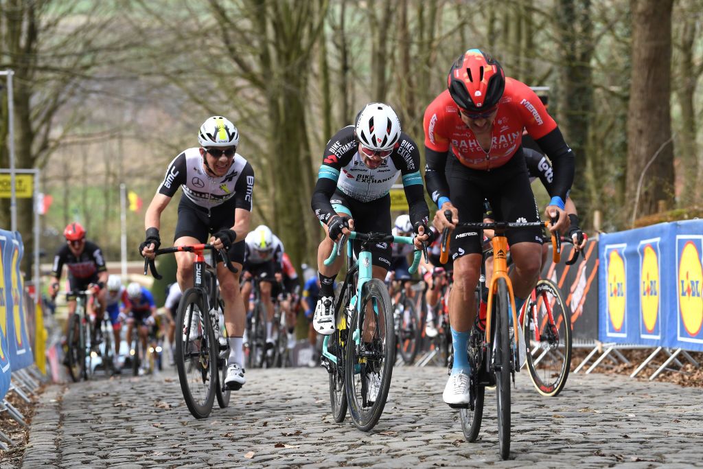 WEVELGEM BELGIUM MARCH 28 Robert Stannard of Australia and Team Team BikeExchange during the 83rd GentWevelgem in Flanders Fields 2021 Mens Elite a 254km race from Ypres to Wevelgem Kemmelberg Ossuaire Cobblestones GWE21 GWEmen FlandersClassic on March 28 2021 in Wevelgem Belgium Photo by Tim de WaeleGetty Images