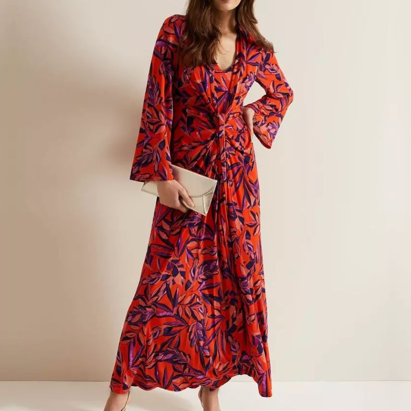 Phase Eight, red and purple maxi dress