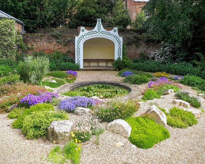 rockery in the garden at Peckover House National Trust