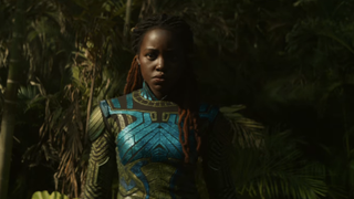 Lupita Nyongo's Nakia in a green costume in Black Panther 2