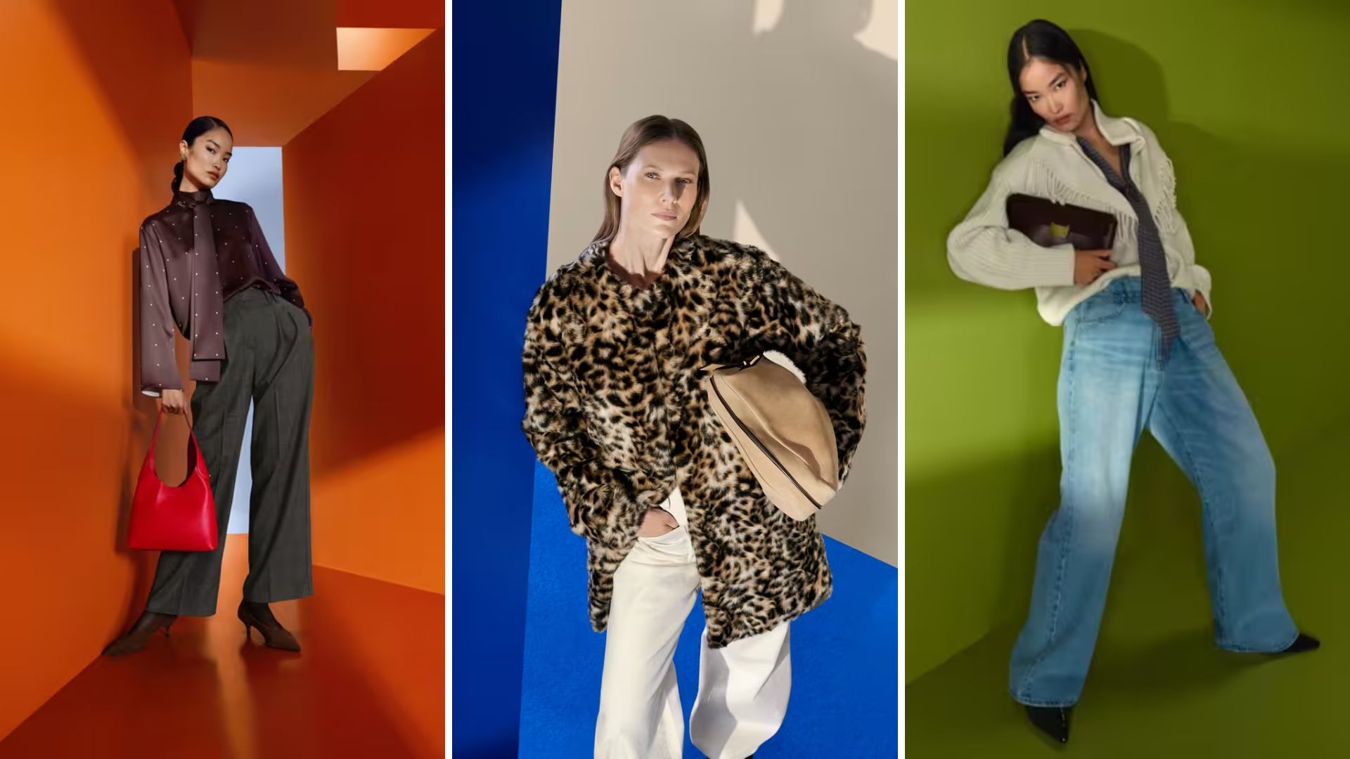 Three images of models wearing new season John Lewis