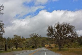 Looking back on the quick descent that brings the racers to the foot of Mt. Hamilton.