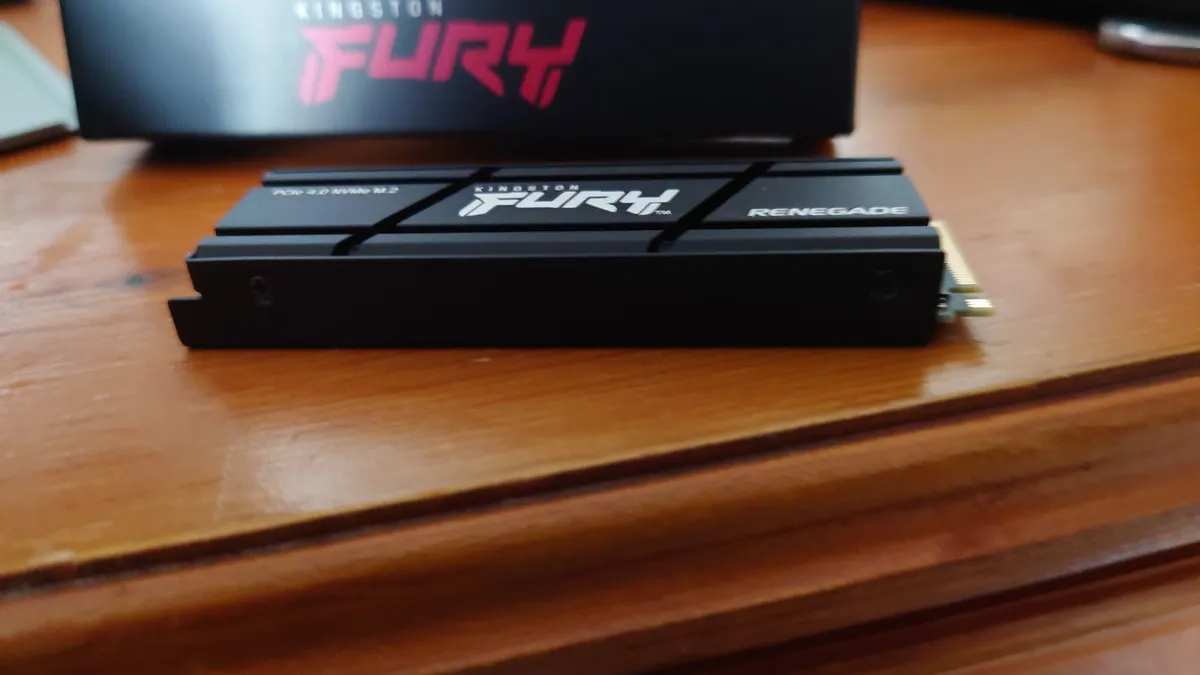 A Kingston Fury Renegade SSD on a table
