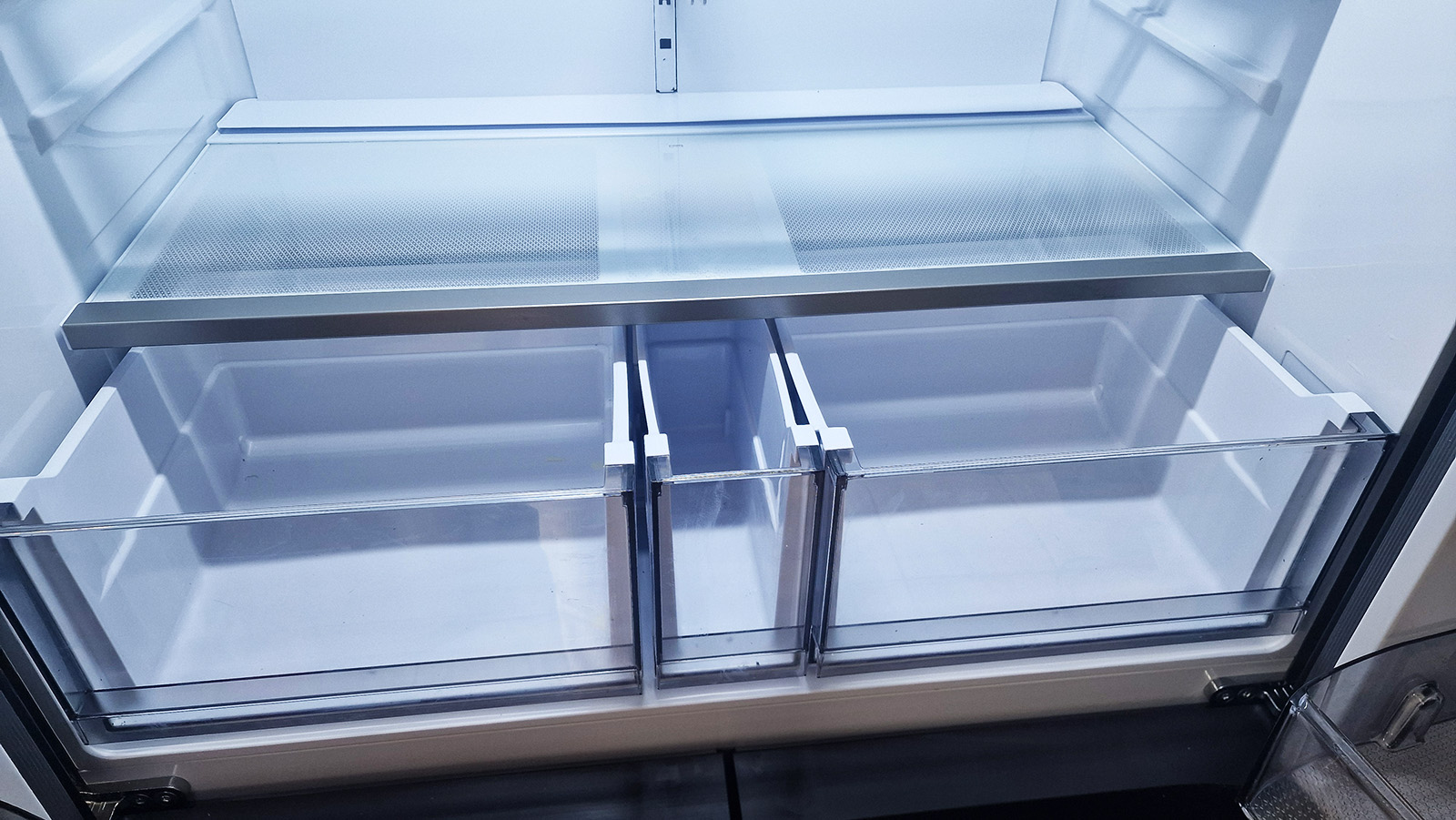 Samsung Bespoke 23 cu. ft. Counter Depth 4-Door French Door Refrigerator with AI Hybrid Cooling &amp;amp; Beverage Center&amp;trade; in Stainless Steel