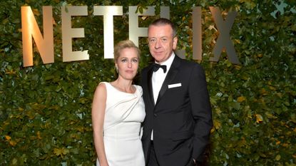 Gillian Anderson and Peter Morgan attend the Netflix 2020 Golden Globes After Party on January 05, 2020 