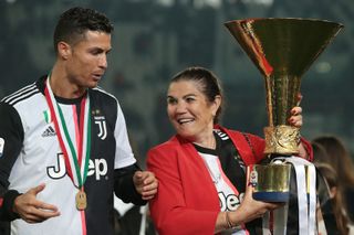 Cristiano Ronaldo and mother, Juventus Serie A title celebrations May 2019