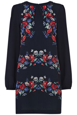 Warehouse Stripe Floral Shift Dress, £50