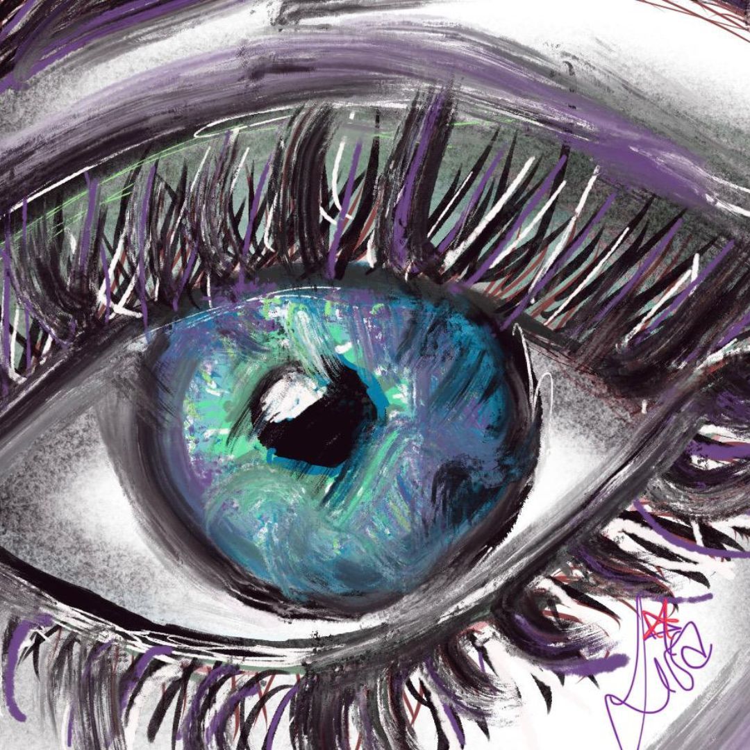 Beauty Backed Trust Industry Icons Lisa Potter Dixon drawing of a blue eye