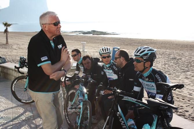 General manager Patrick Lefevere meets the troops