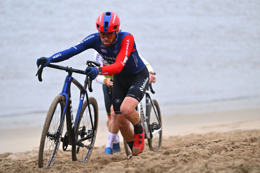 ANTWERP BELGIUM DECEMBER 23 Joris Nieuwenhuis of The Netherlands and Team Baloise Trek Lions competes during the 17th UCI Cyclocross World Cup Antwerpen 2023 Mens Elite on December 23 2023 in Antwerp Belgium Photo by Luc ClaessenGetty Images