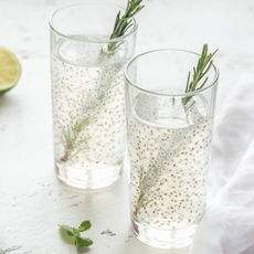 Chia water review: Glass of chia water
