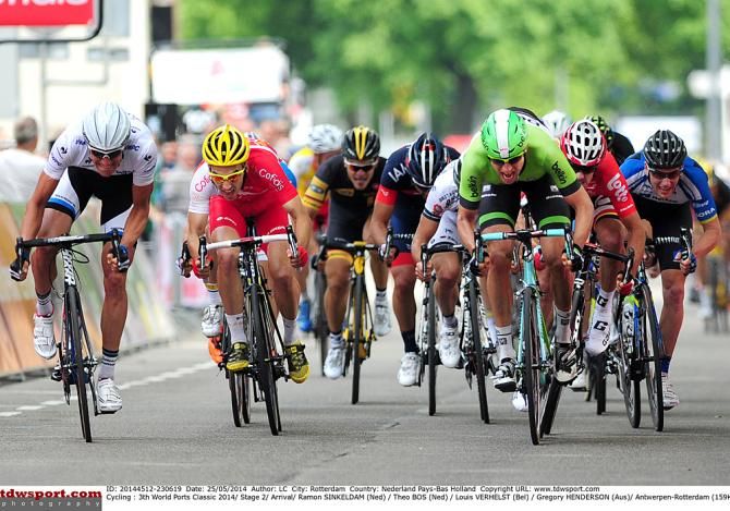 Theo Bos sprints to second place in Stage 2 and claims the overall title