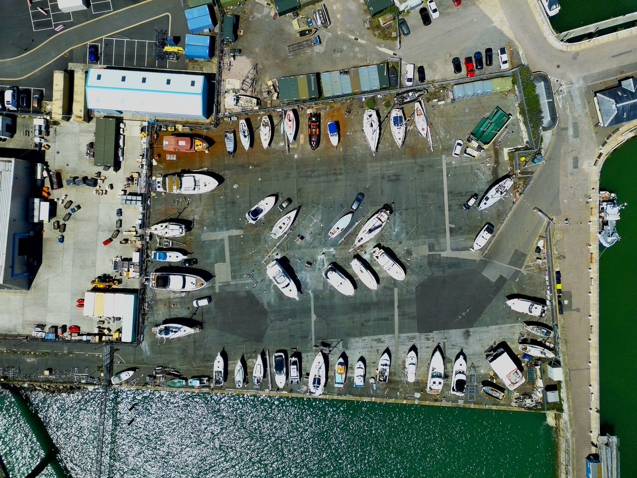 Aerial photo of English coastal town