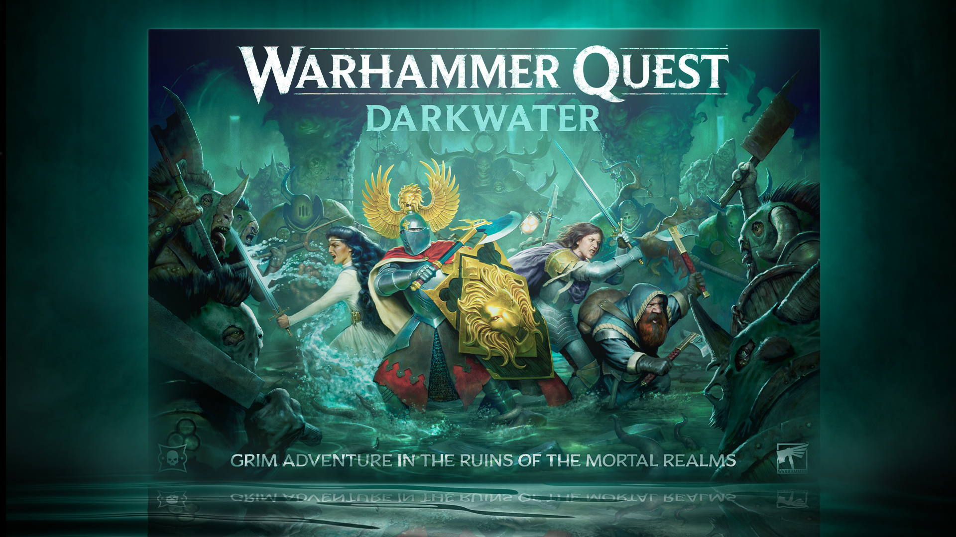 Warhammer Quest: Darkwater box on a watery background