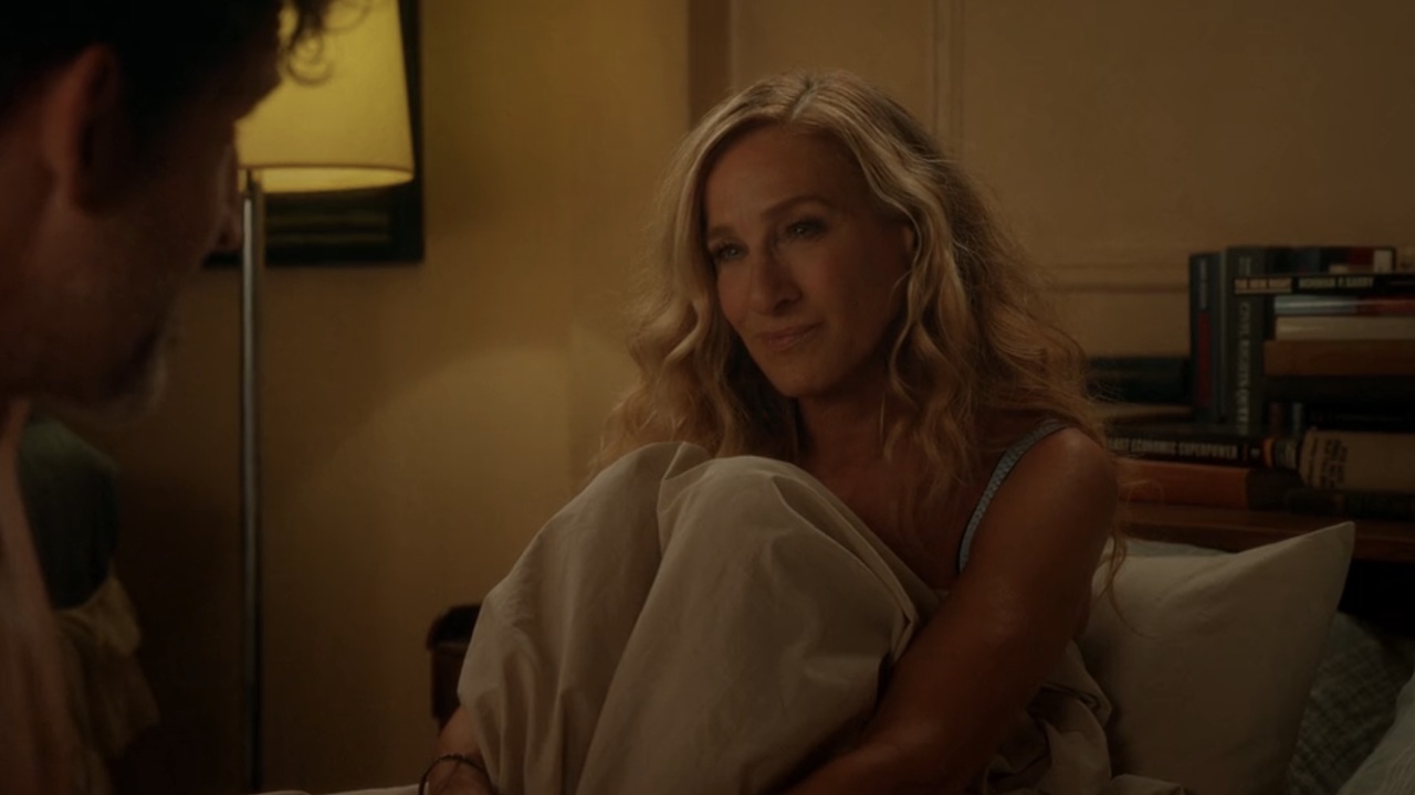 Carrie in bed with Duncan in And Just Like That