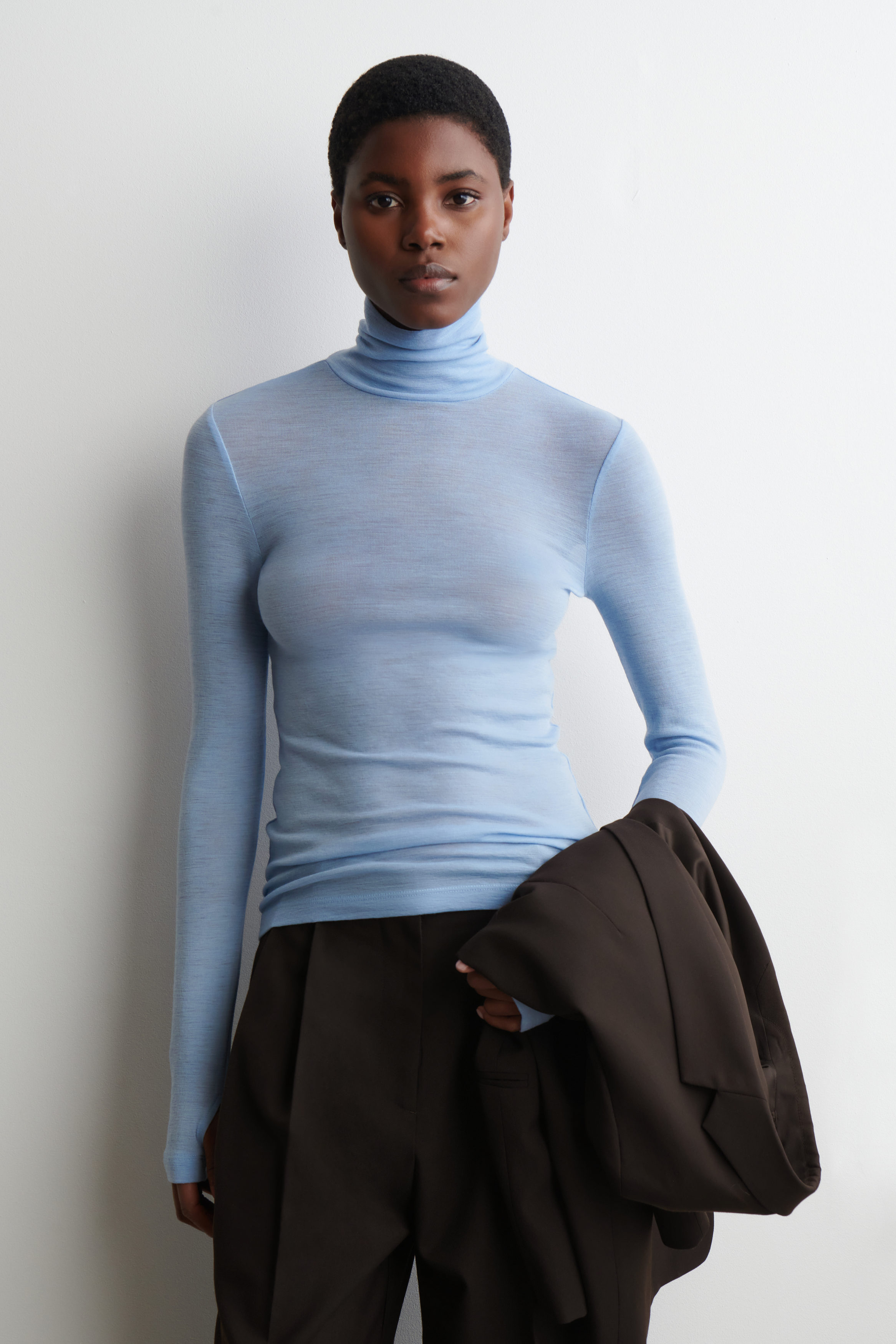 Merino Wool High-Neck Top