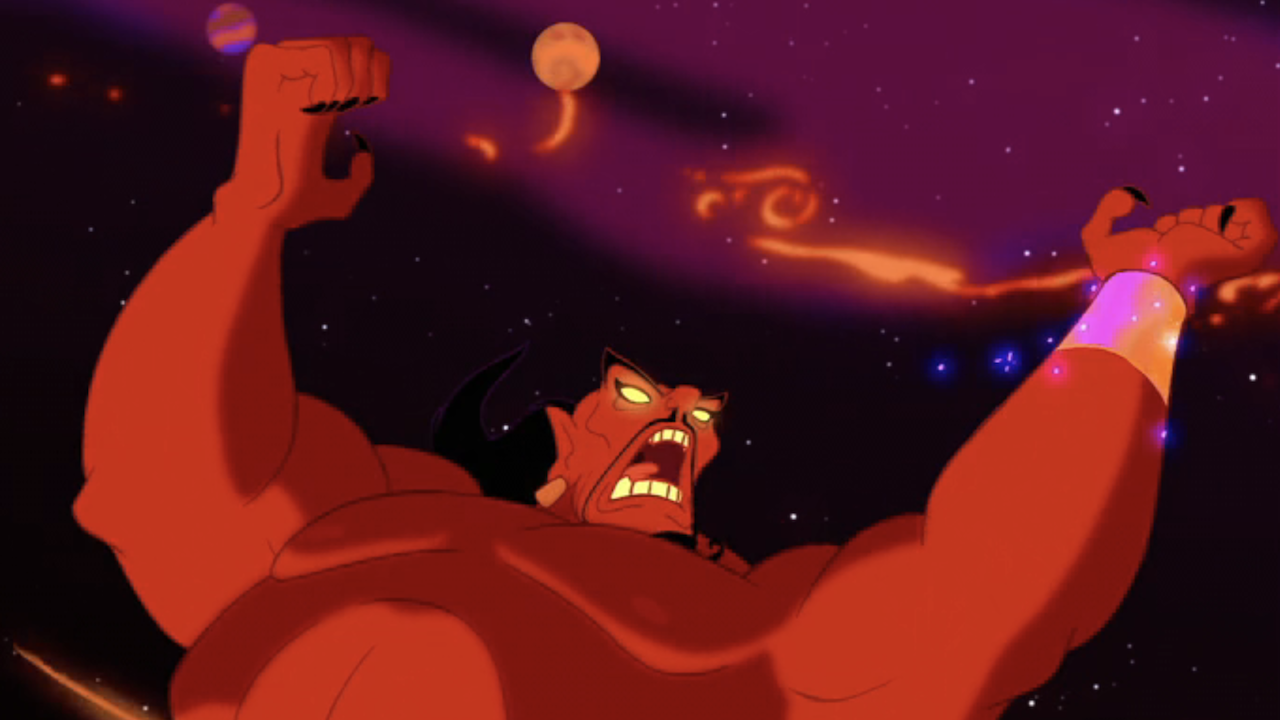 Angry Genie Jafar in Aladdin