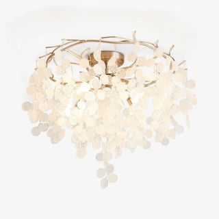 modern ceiling light with glass pebbles