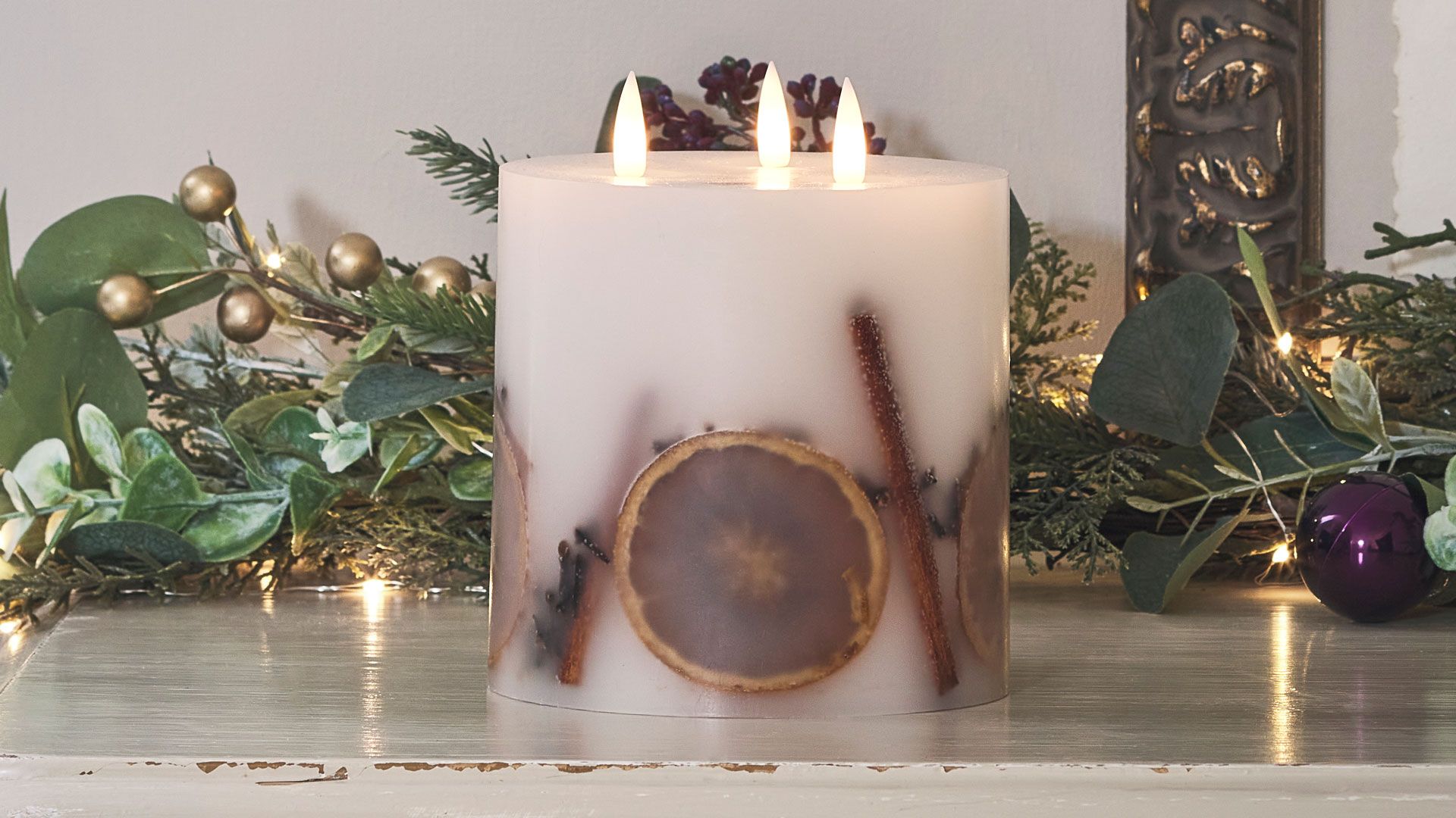 best flameless candle with faux fruit inlay