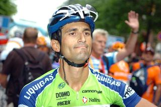 Daniele Bennati (Liquigas - Doimo) ponders his sixth place finish.