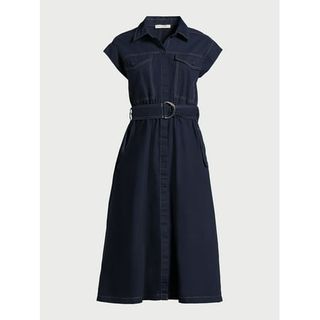 Free Assembly Women's Belted Utility Midi Dress, Sizes Xs-Xxl