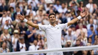 Novak Djokovic of Serbia celebrates his victory during the Men's Singles Final