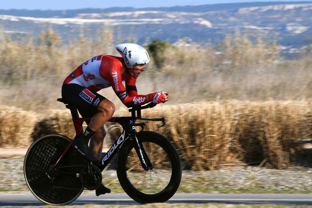 BERRELTANG FRANCE FEBRUARY 10 Philippe Gilbert of Belgium and Team Lotto Soudal sprints during the 6th Tour De La Provence 2022 Prologue a 71km Individual Time Trial stage from Berreltang to Berreltang TDLP22 ITT on February 10 2022 in Berreltang France Photo by Luc ClaessenGetty Images