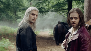 Henry Cavill as Geralt of Rivia and Joey Batey as Jaskier in The Witcher season 3 volume 2