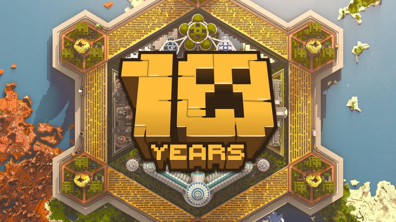 minecraft s 10 year anniversary map is