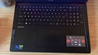 Keyboard and trackpad on inside of MSI Raider 18 HX