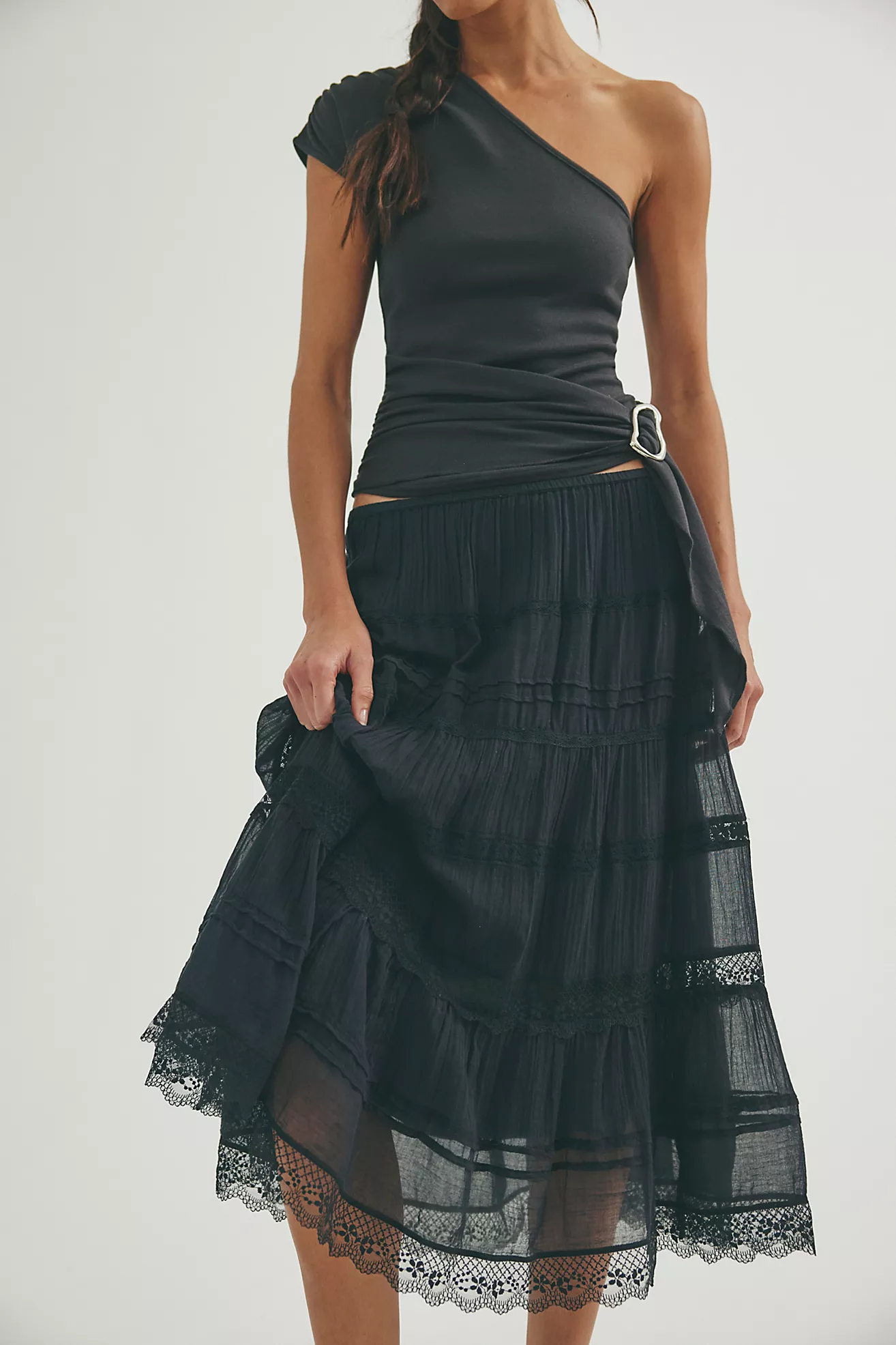 Fp One Lily Lace Midi Skirt