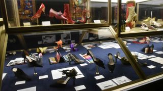 Shoes designed by Christian Louboutin are exhibited at the Christian Louboutin L’Exhibition[niste] in Paris